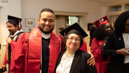 student with grandmother