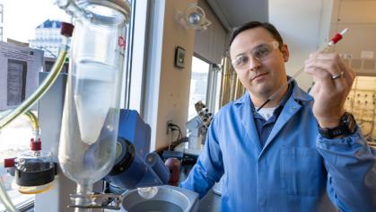 Demyan Prokopchuk in his lab