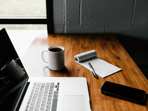 laptop sitting on a desk