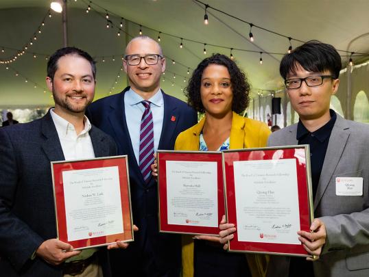 Nathan W. Link, President Holloway, Shawnika Hull, and Qiyang Han