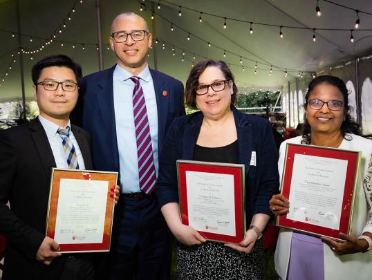Peng Jiang, President Holloway, Cristine D. Delnevo, and Vijayalakshmi Atluri